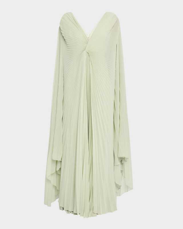 Serdena Pleated Cape Dress